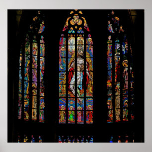 Póster Vitral, catedral del St Vitus, Praga