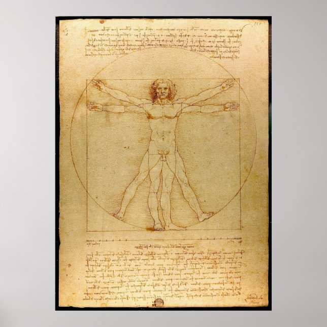 Póster Vitruista de Leonardo da Vinci (Frente)
