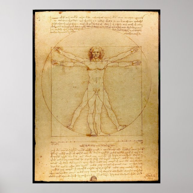 Póster Vitruve Luc Viatour de Leonardo da Vinci (Frente)