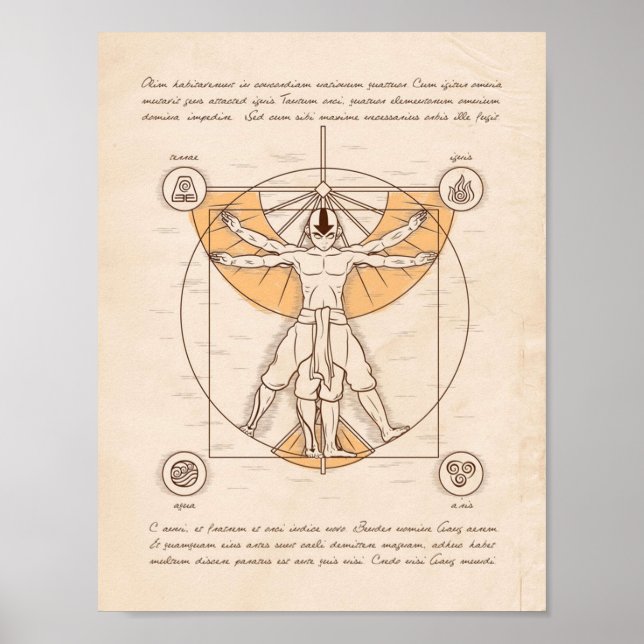 Póster Vitruvian Aang (Frente)