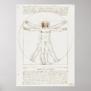 Póster Vitruvian Man Da Vinci