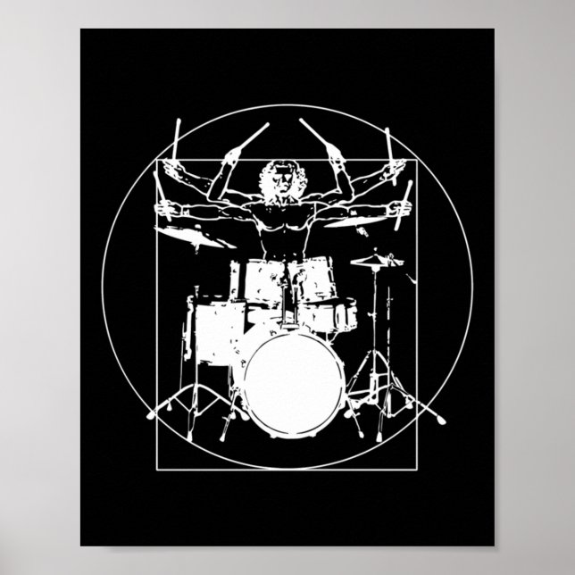 Póster Vitruvian Man Drummer Sticker  (Frente)