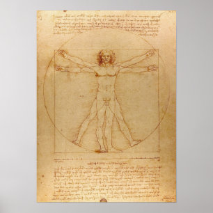 Póster Vitruviano por Leonardo da Vinci