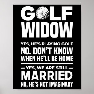 Póster Viuda de Golf Esposa Divertida de Golfista 