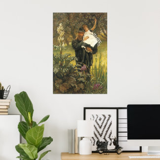 Póster Viudo de Tissot, retrato victoriano vintage