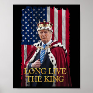 Póster Viva El Rey Vintage Retro Trump Retrato 4t
