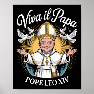 Póster Viva Il Papa Papa León Xiv 1