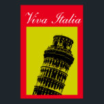 Póster Viva Italia Leaning Tower of Pisa Travel Pop Art<br><div class="desc">Fotografía de Viajes Vintage Artística Digital - Estilo Pop Art Viejo Foto de Torre de Pisa. Imágenes e imágenes turísticas de ciudades mediterráneas europeas.</div>
