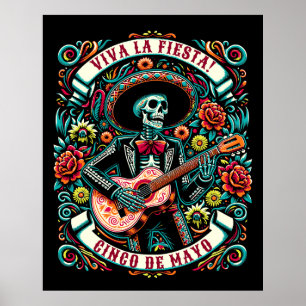 Póster ¡Viva La Fiesta! Diseño de Cinco de Mayo