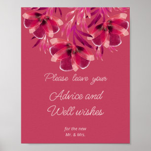 Póster Viva Magenta, consejos florales y buenos deseos