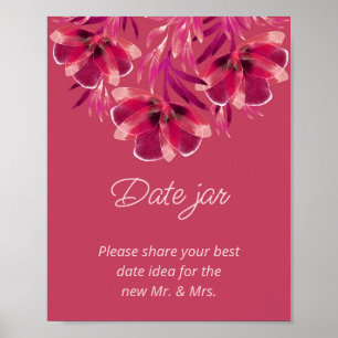 Póster Viva Magenta, ducha de novia con frasco de dátiles