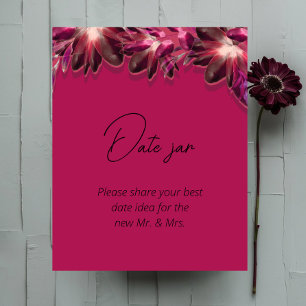 Póster Viva Magenta, Florero de citas, regadera de boda n