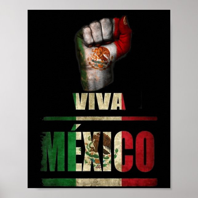 Póster Viva Mexico Cabrones And Christmas Mexico Women Ki (Frente)