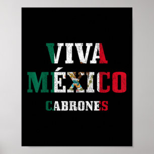 Póster Viva México Cabrones Funny Cinco De Mayo Mexico F