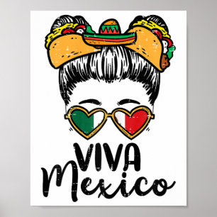 Póster Viva México Chica Cinco De Mayo Independencia Mexi