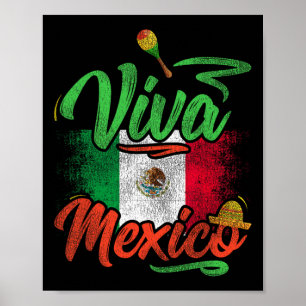 Póster Viva México Mujeres negras Cinco De Mayo Mexicana