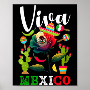 Póster Viva México orgullo mexicano bandera raíces de Méx