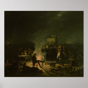 Póster Vivac de Napoleon I en batalla del campo de