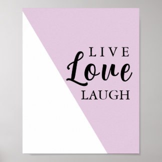 Póster Vive Ama Ríe Tipografía Motivacional