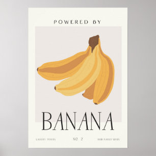 Póster Vive con Banana Minimalismo y Vida Saludable