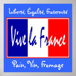 Póster Vive La France - Para Bistro, Wine Bar, Cocina!