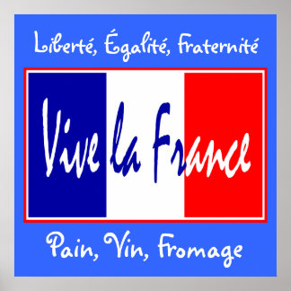 Póster Vive La France - Para Bistro, Wine Bar, Cocina!
