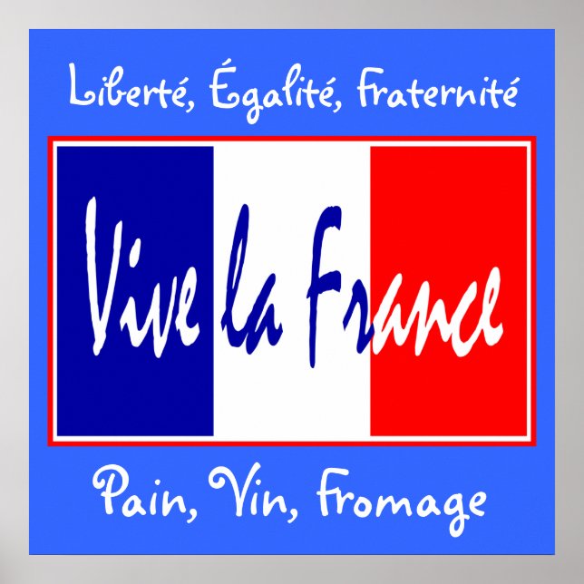 Póster Vive La France - Para Bistro, Wine Bar, Cocina! (Frente)