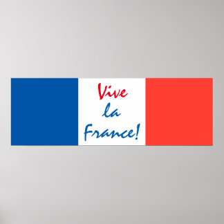 Póster Vive La France Personalizable Bandera Francesa