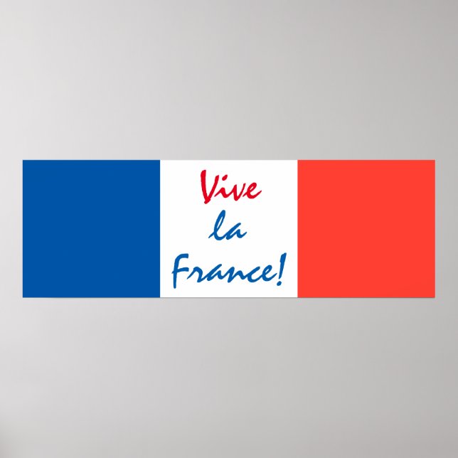 Póster Vive La France Personalizable Bandera Francesa (Frente)