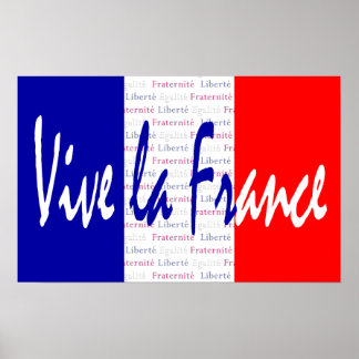 Póster Vive La France Poster, comida francesa, vino, depo