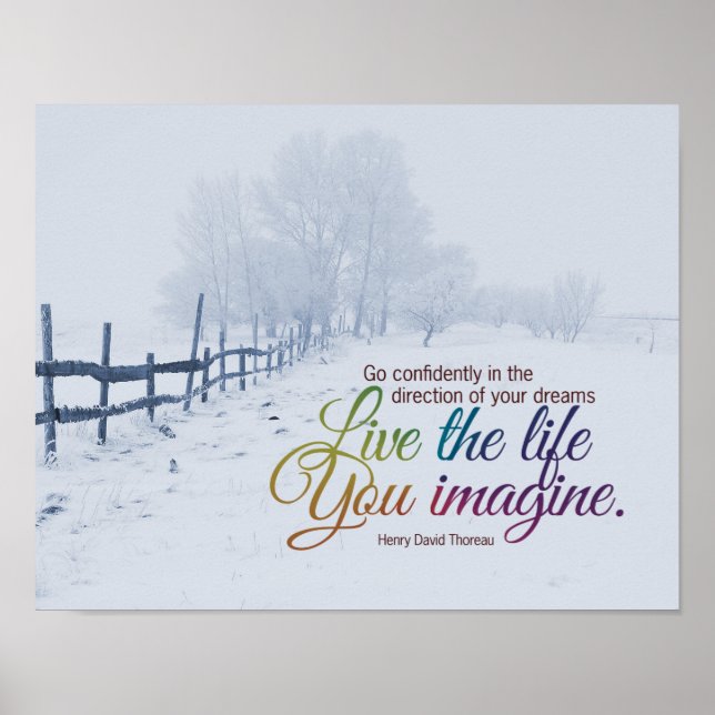 Póster Vive La Vida Que Imaginas Una Cita Motivacional (Frente)