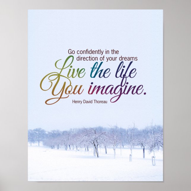 Póster Vive La Vida Que Imaginas Una Cita Motivacional (Frente)