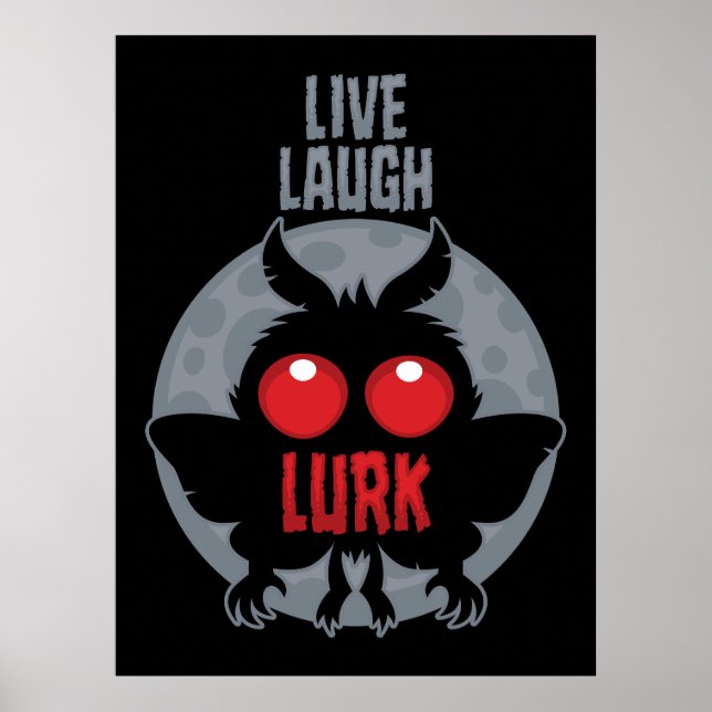 Póster Vive Ríe Acecha Mothman Críptido (Frente)