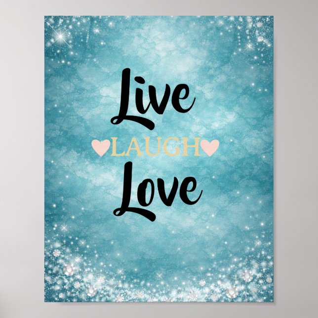 Póster Vive, Ríe, Ama Cita Inspiradora (Frente)
