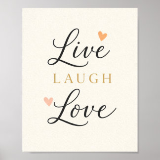 Póster Vive Ríe Ama Tipografía