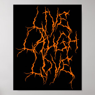 Póster Vive Ríe Amor Divertido Pesado Metal Negro Irónico