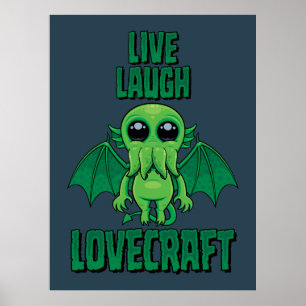 Póster Vive Ríe Lovecraft Cthulhu Lindo