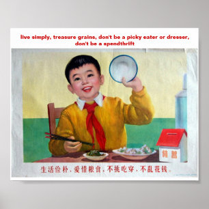Póster Vive simplemente, tesoro de granos, ...