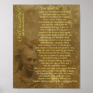Póster "Vive su vida" en el pergamino viejo, principal