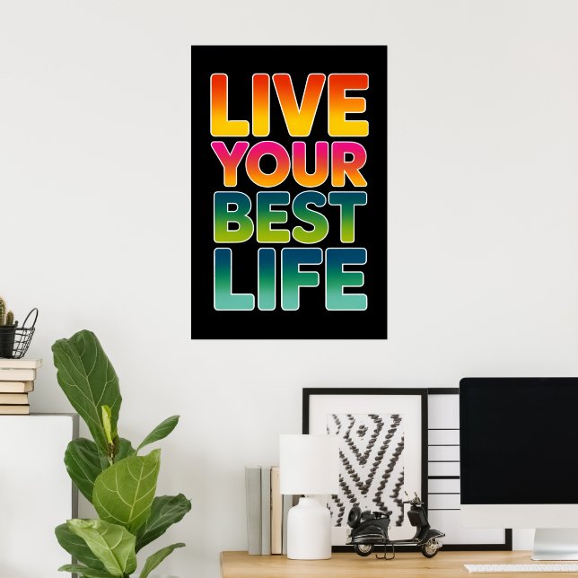 Póster Vive tu mejor vida (Oficina en casa)