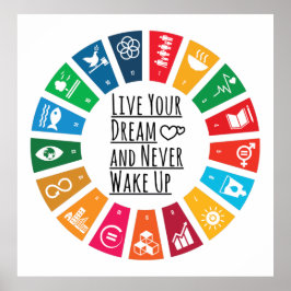 Póster Vive tu sueño y nunca despierte citas