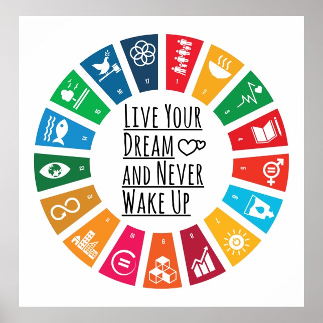 Póster Vive tu sueño y nunca despierte citas (Frente)