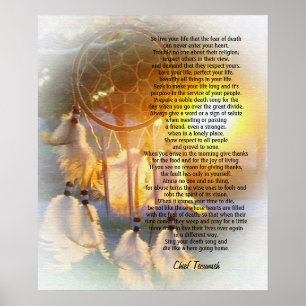 Póster "Vive tu vida" Tecumseh Dreamcatcher sunset