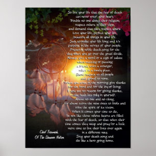 Póster "Vive tu vida" Tecumseh Dreamcatcher sunset