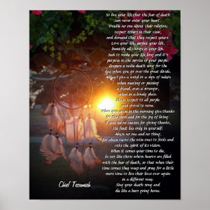 Póster "Vive tu vida" Tecumseh Dreamcatcher sunset