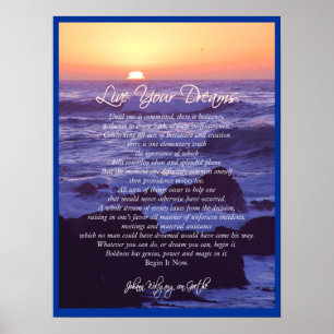 Póster Vive tus sueños ~ von Goethe POSTER PRINT
