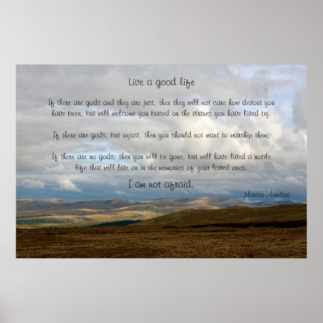 Póster Vive una buena vida - Marcus Aurelius (Frente)