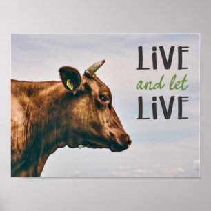 Póster "Vive y deja vivir" vegano