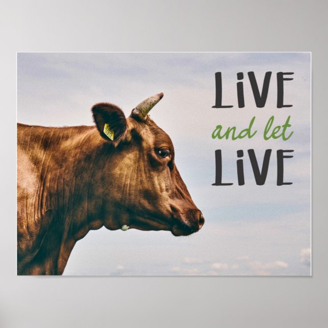 Póster "Vive y deja vivir" vegano (Frente)