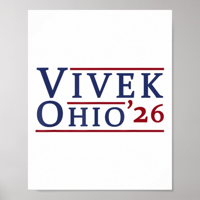 Póster Vivek Ramaswamy Para Gobernador De Ohio 2026 Vivek (Frente)